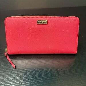 Kate Spade Neda Newbury‎ Lane Deep Desert Rose wallet zipper continental pink